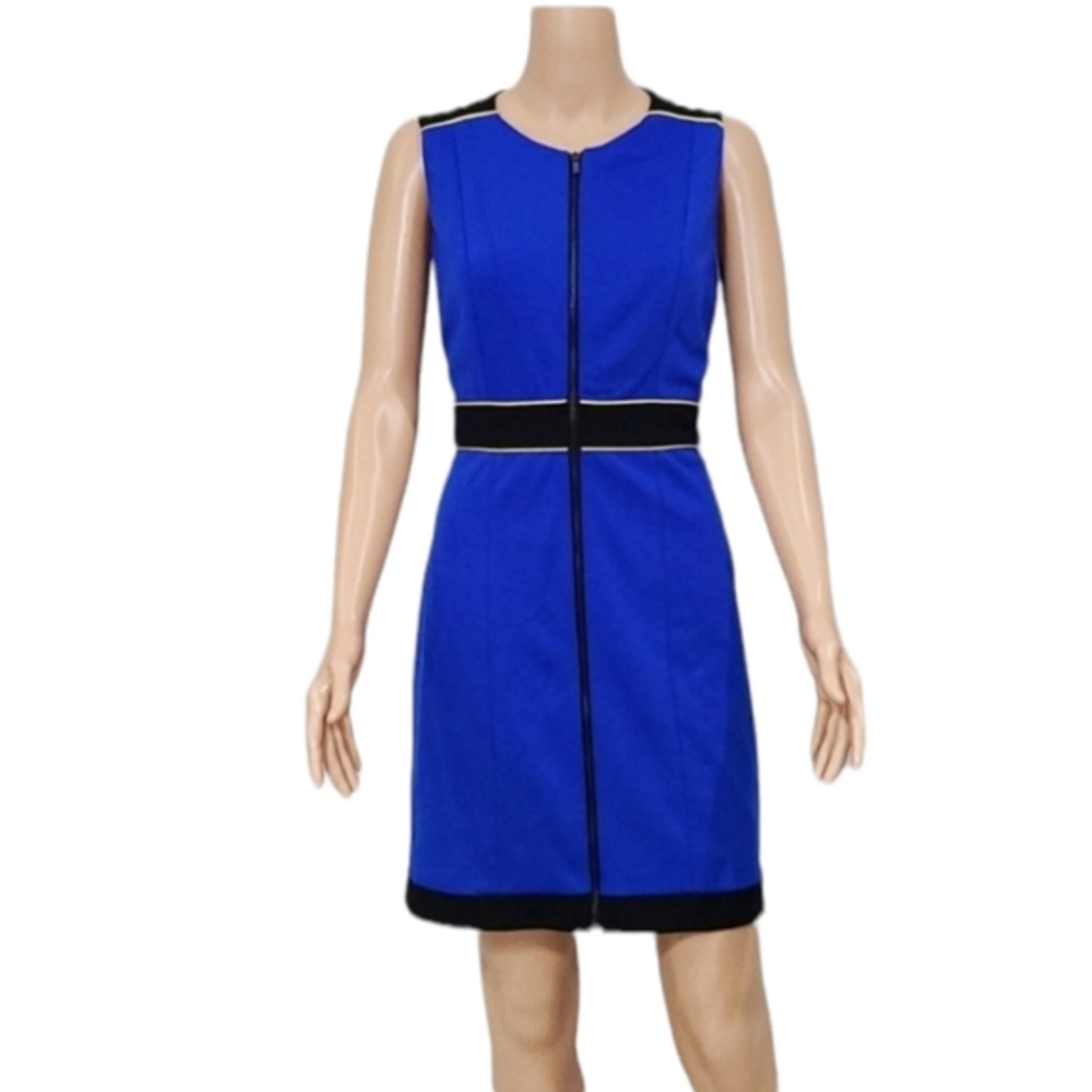 Cynthia Steffe Women Dress Sheath Size 8 Medium Blue Royal Rayon